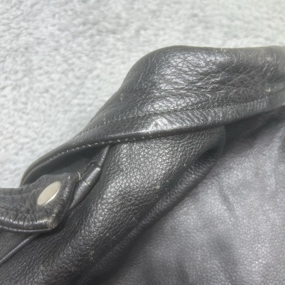 Vintage Raider Jacket Women's 8 Black Genuine Leather Biker Distressed *SPOTS - Picture 12 of 16